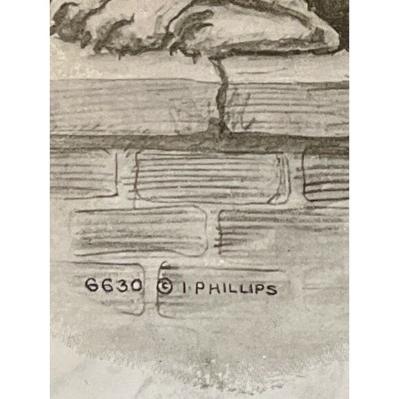 Antique 1911 Postcard Howling Cat On Wall I. Phillips Artist Humor Whimsical GUC - Picture 3 of 7